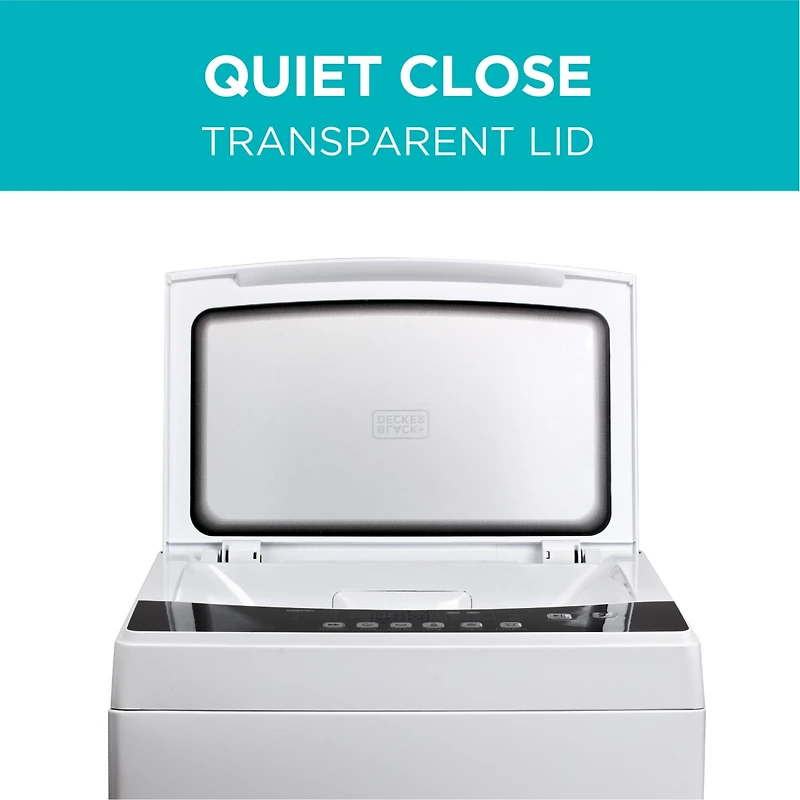 Black+Decker Small Portable Washer, Washing Machine for Household Use, 3.0 Cu. Ft