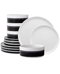 Noritake ColorStax Stripe 12 Piece Dinnerware Set