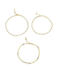 Ettika Dainty 18K Gold Plated Chain Anklet Set
