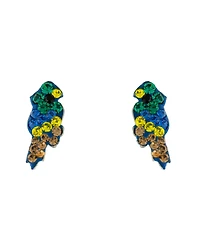 Giani Bernini Multicolor Crystal Parrot Stud Earrings in Sterling Silver, Created for Macy's