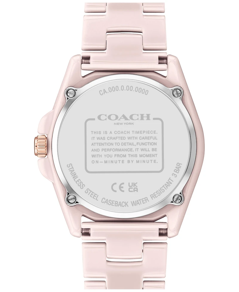Coach Women's Greyson Blush Ceramic Bracelet Watch 36mm