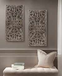 Madison Park Botanical Panel Carved Wall Set, 2 Piece