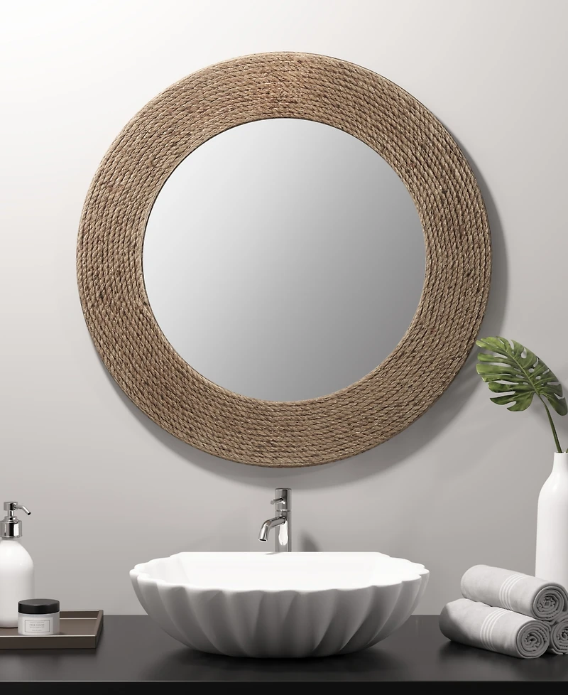 Madison Park Cove Round Jute Mirror