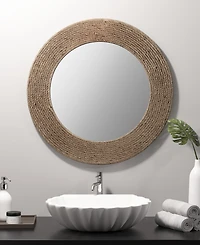 Madison Park Cove Round Jute Mirror