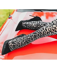 MeMoi Women's Leopard Print Pattern Shimmer Sheer Tights