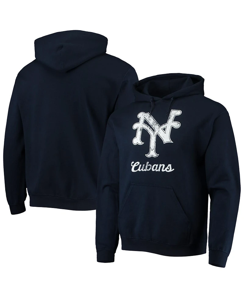 Men's Stitches Navy New York Cubans Negro League Logo Pullover Hoodie
