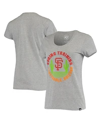 Women's '47 Brand Heathered Gray San Francisco Giants Spring Training Cactus Circle Scoop Neck T-shirt