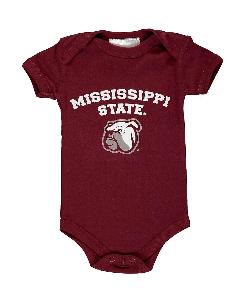 Infant Boys and Girls Maroon Mississippi State Bulldogs Arch & Logo Bodysuit