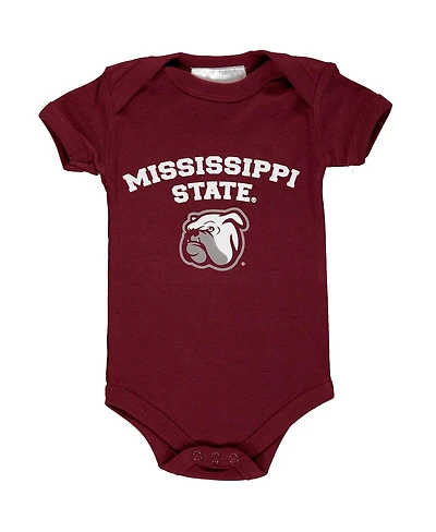 Infant Boys and Girls Maroon Mississippi State Bulldogs Arch & Logo Bodysuit