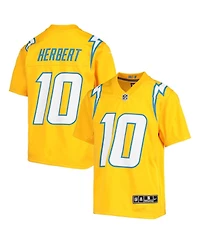 Big Boys Nike Justin Herbert Gold Los Angeles Chargers Inverted Team Game Jersey