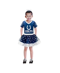 Big Girls Royal Indianapolis Colts Tutu Tailgate Game Day V-Neck Costume
