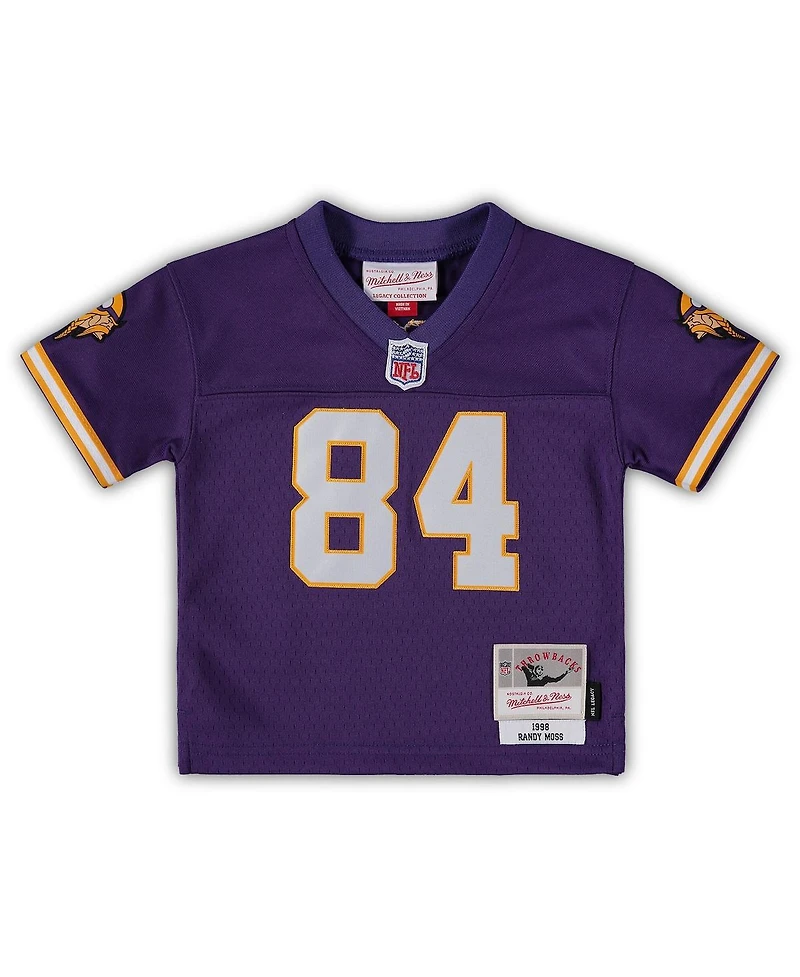 Infant Boys and Girls Mitchell & Ness Randy Moss Purple Minnesota Vikings 1998 Retired Legacy Jersey