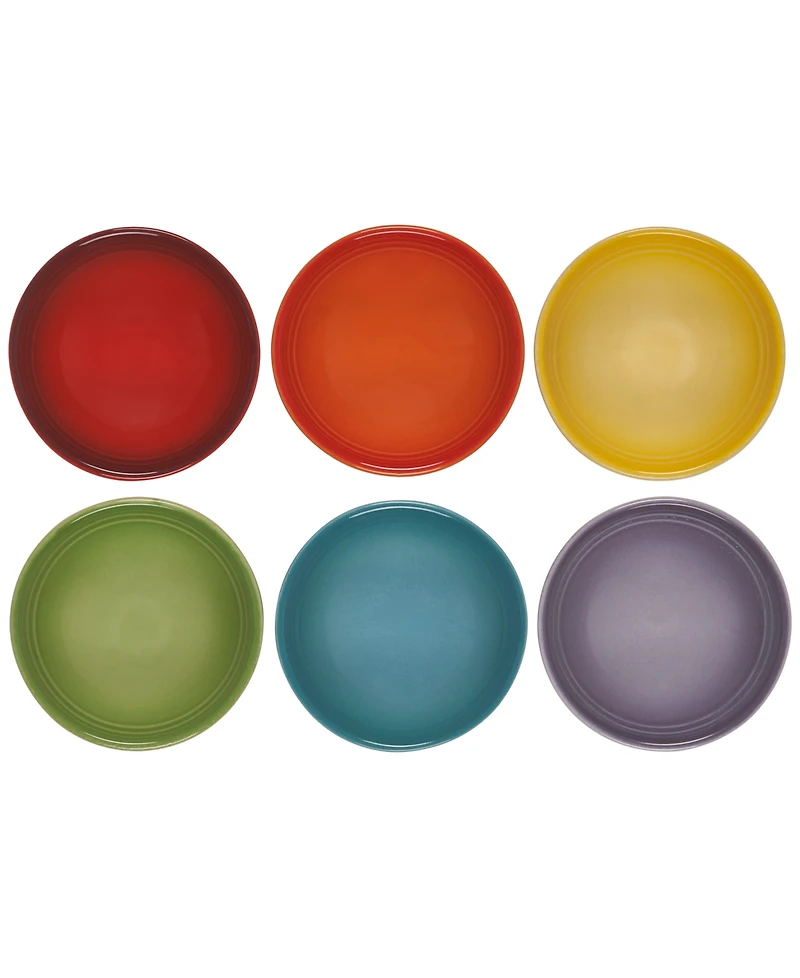 Le Creuset Set of Six Stoneware Multi Color Pinch Bowls