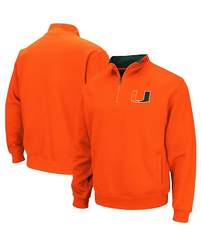 Men's Colosseum Orange Miami Hurricanes Tortugas Logo Quarter-Zip Jacket
