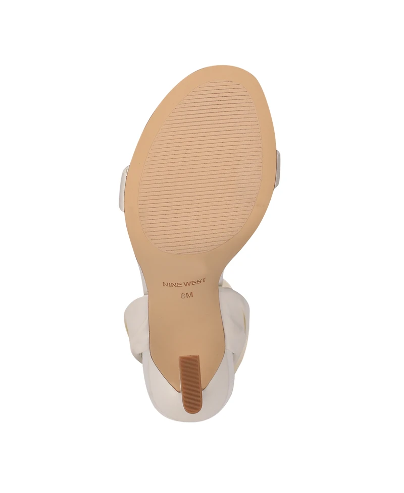 Nine West Women's Kelsie Ankle Wrap Sculpted Heel Sandals
