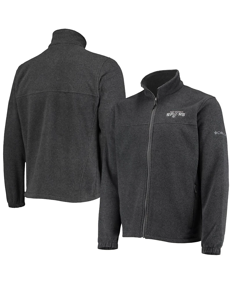 Men's Columbia San Antonio Spurs Heathered Charcoal Flanker Full-Zip Jacket