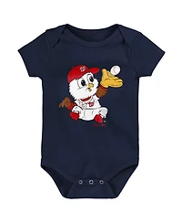 Unisex Infant Red and Navy Gray Washington Nationals Born To Win 3-Pack Bodysuit Set