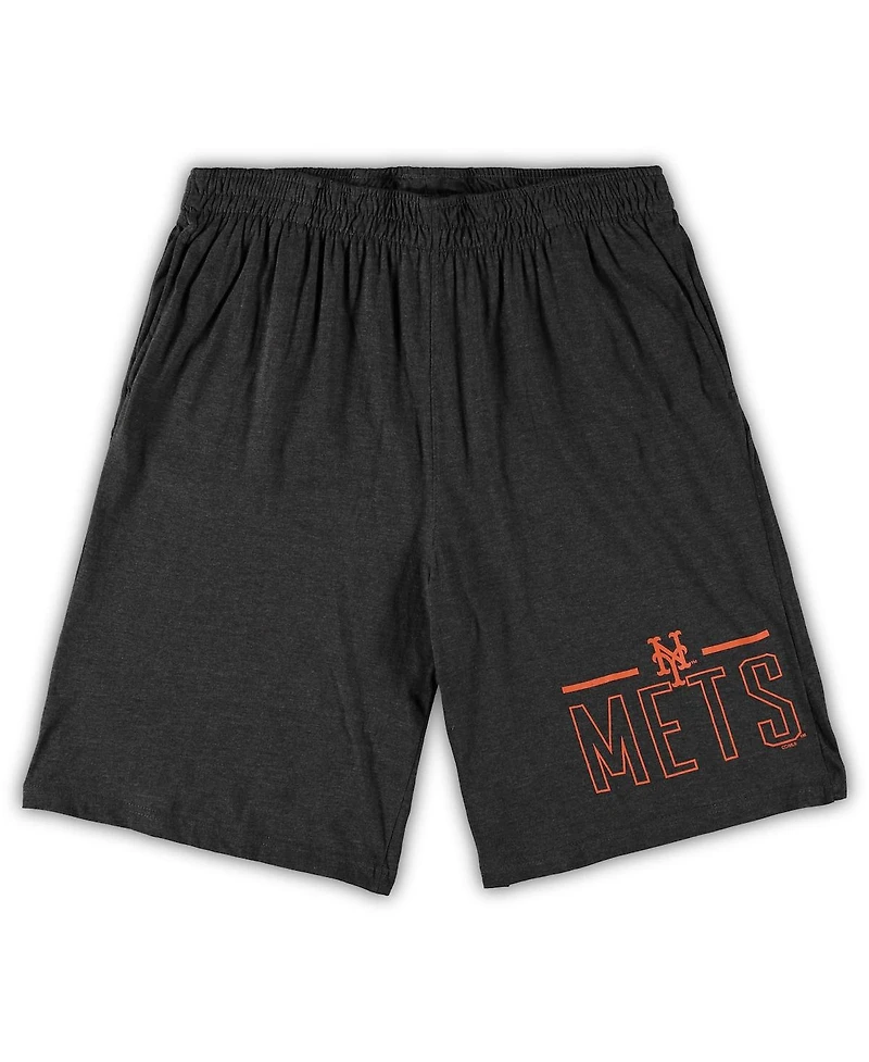 Men's Concepts Sport Royal, Heathered Charcoal New York Mets Big and Tall T-shirt Shorts Sleep Set