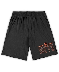 Men's Concepts Sport Royal, Heathered Charcoal New York Mets Big and Tall T-shirt Shorts Sleep Set