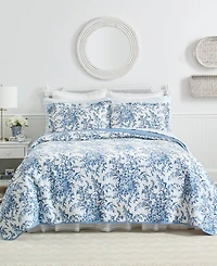 Laura Ashley Bedford Cotton Reversible -Pc. Quilt Set