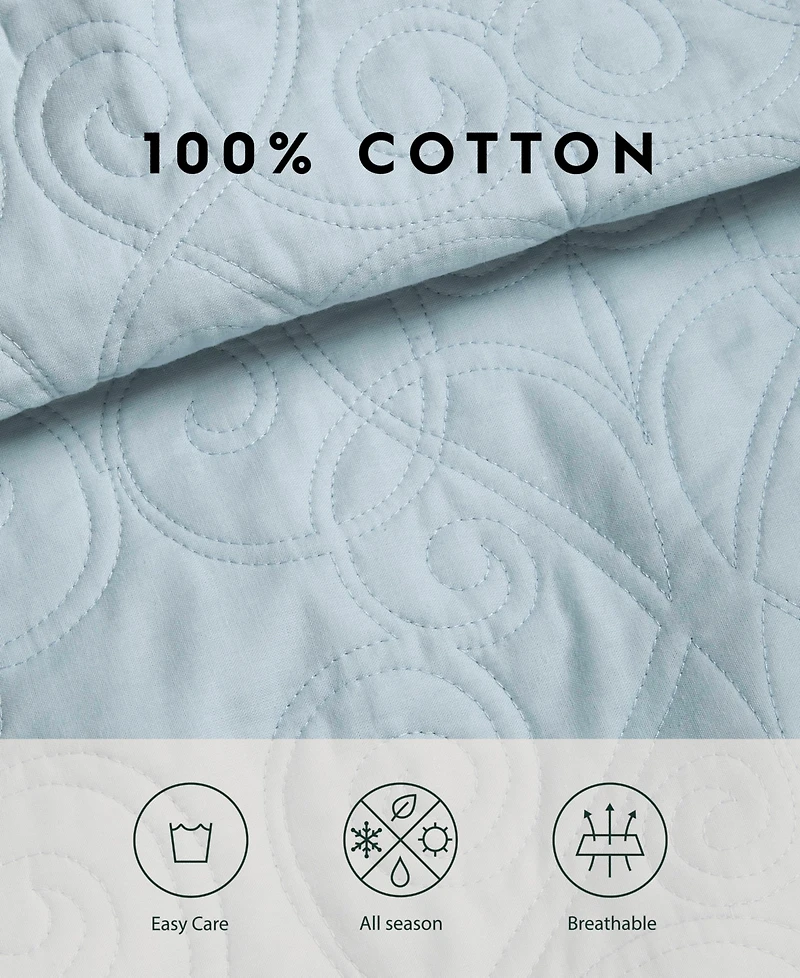 Laura Ashley Felicity Cotton Reversible 3 Piece Quilt Set