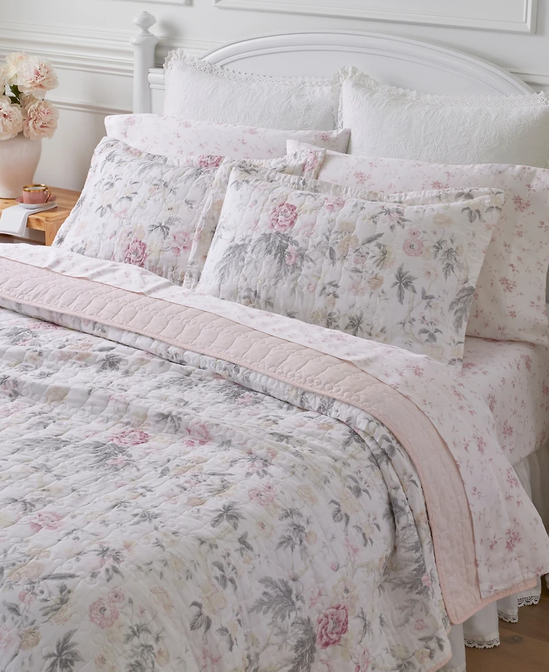 Laura Ashley Breezy Floral Reversible Piece Quilt Set