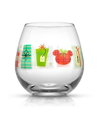JoyJolt Disney Mickey Mouse 15 oz Joy O Joy Stemless Wine Glass, Set of 4