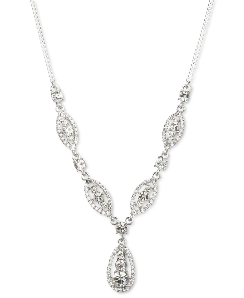 Givenchy Crystal Trio Lariat Necklace, 16" + 3" extender