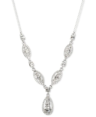 Givenchy Crystal Trio Lariat Necklace, 16" + 3" extender