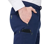 Society of Threads Men's Slim Fit Solid Drawstring Pants