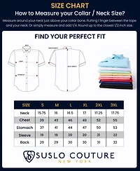 Suslo Couture Men's Slim Fit Performance Short Sleeves Solid Button Down Shirt