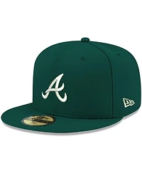 Men's Green Atlanta Braves Logo White 59FIFTY Fitted Hat