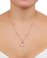 Giani Bernini Rose Quartz Bead 18" Pendant Necklace (5 ct. t.w.) Sterling Silver (Also Turquoise, Sodolite, Amethyst & Red Jasper), Created for