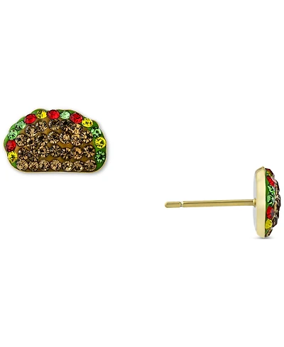 Giani Bernini Multicolor Crystal Taco Stud Earrings in 18k Gold-Plated Sterling Silver, Created for Macy's