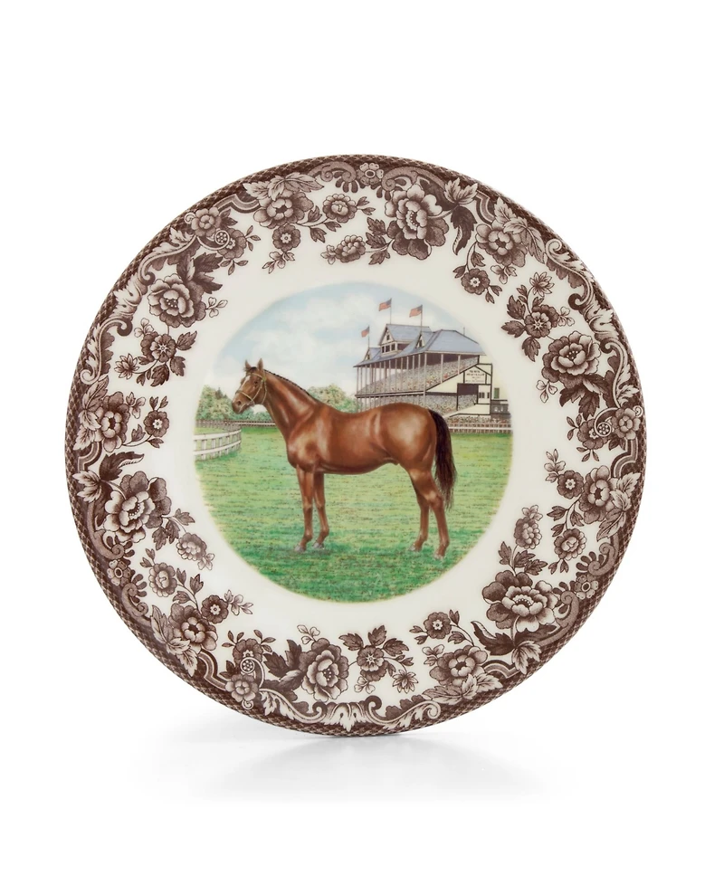 Spode Woodland Thoroughbred Horse Salad Plate