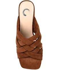 Journee Collection Women's Dorisa Woven Block Heel Sandals