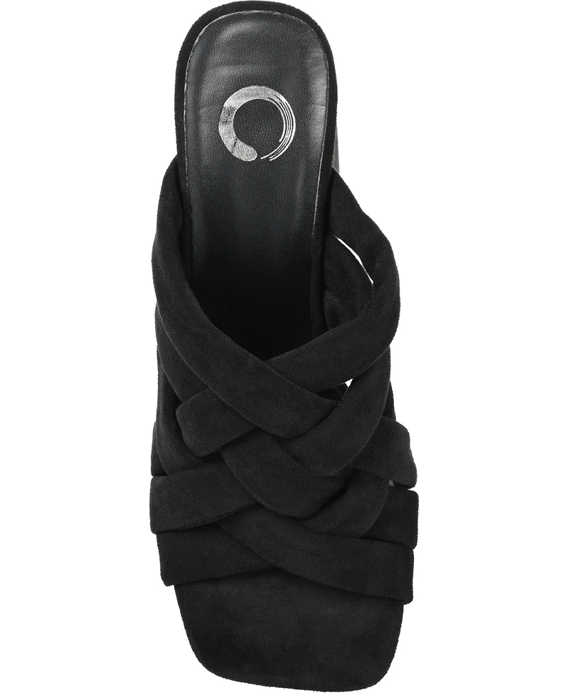Journee Collection Women's Dorisa Woven Block Heel Sandals