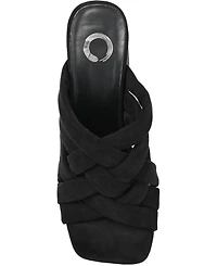 Journee Collection Women's Dorisa Woven Block Heel Sandals