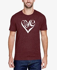 Men's Premium Blend Word Art Script Love Heart T-shirt