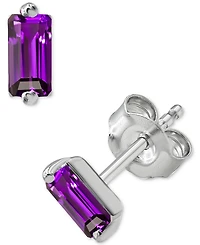 2-Pc. Set Amethyst Baguette Pendant Necklace & Matching Stud Earrings (5/8 ct. t.w.) Sterling Silver (Also Mystic Topaz Blue Topaz)