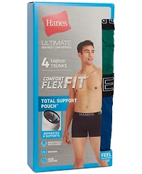 Hanes Men's 4-Pk. Ultimate ComfortFlex Fit Total Support Pouch Trunks