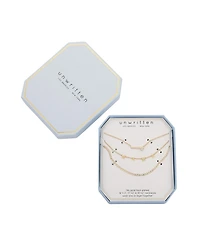 Unwritten 14K Gold Flash-Plated Cubic Zirconia Mama Layered Pendant Necklaces