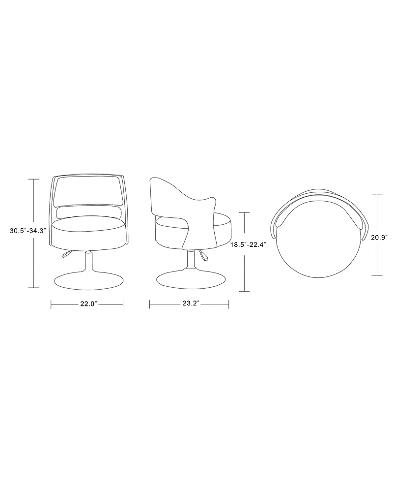 Salon Adjustable Height Swivel Accent Chair