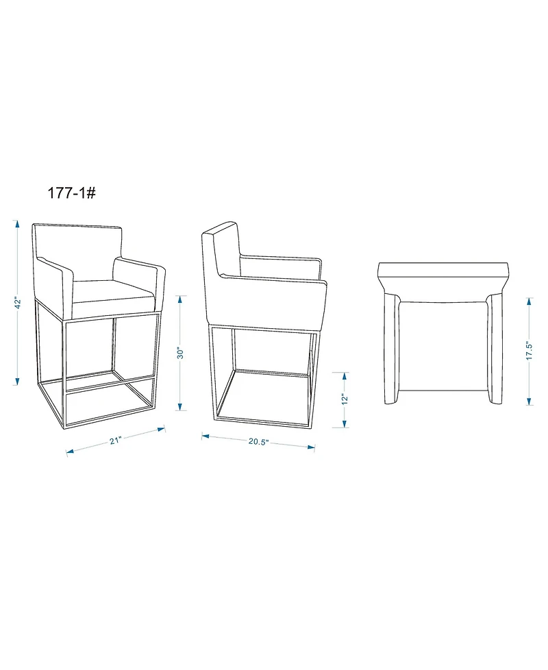 Manhattan Comfort Ambassador Leatherette Upholstered Barstool