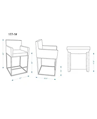 Manhattan Comfort Ambassador Leatherette Upholstered Barstool