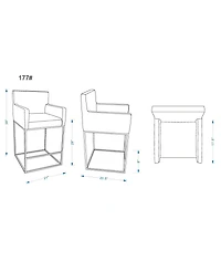 Manhattan Comfort Ambassador 38" Leatherette Upholstered Counter Stool