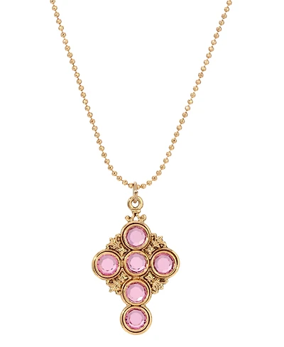 Crystal Cross Necklace, 16"