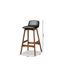 Darrin Mid-Century Modern Wood Bar Stool Set, 2 Piece