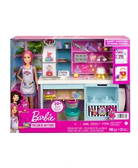 Barbie Doll Bakery Playset with Pink-Haired Petite Doll, Baking Station