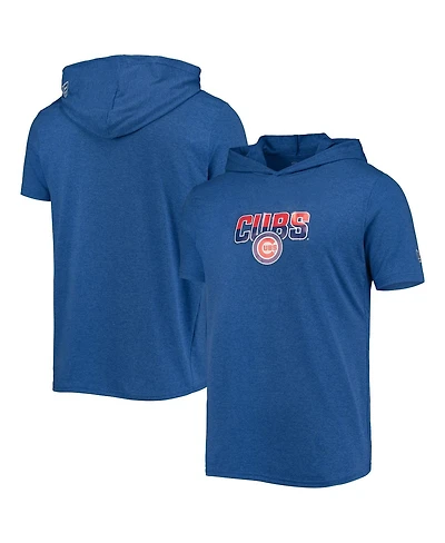 Men's New Era Heathered Royal Chicago Cubs Hoodie T-shirt
